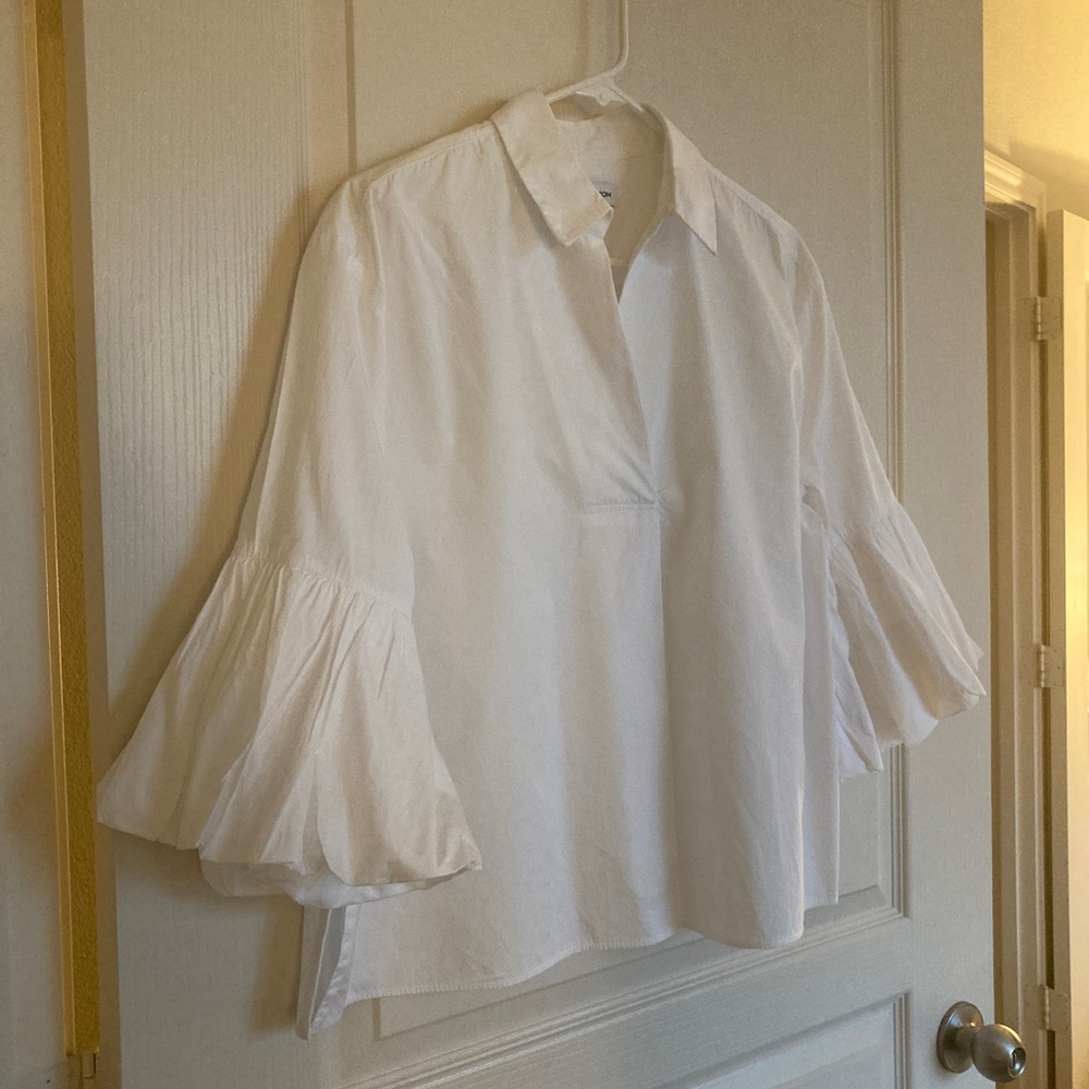 Nordstrom white balloon sleeve blouse XS